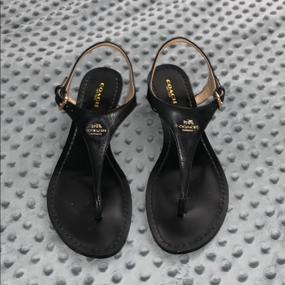 Coach Black & Gold Heel Sandals 🖤✨